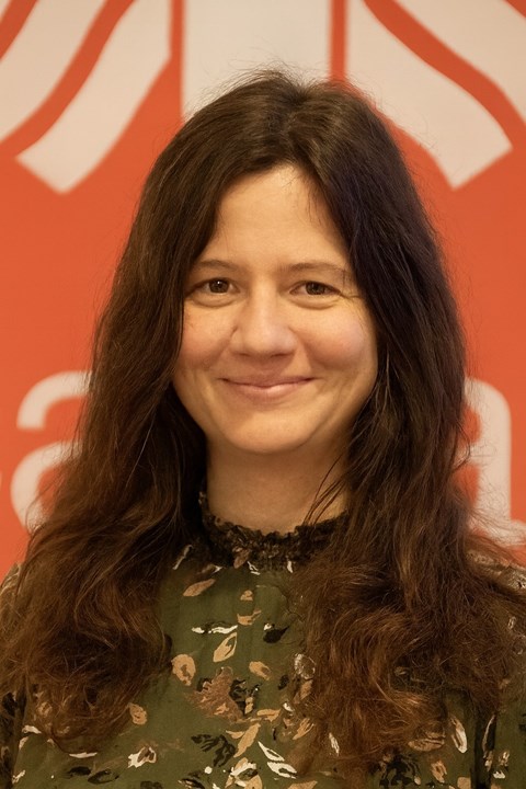 Junge Frau mit dunklen langen Haaren